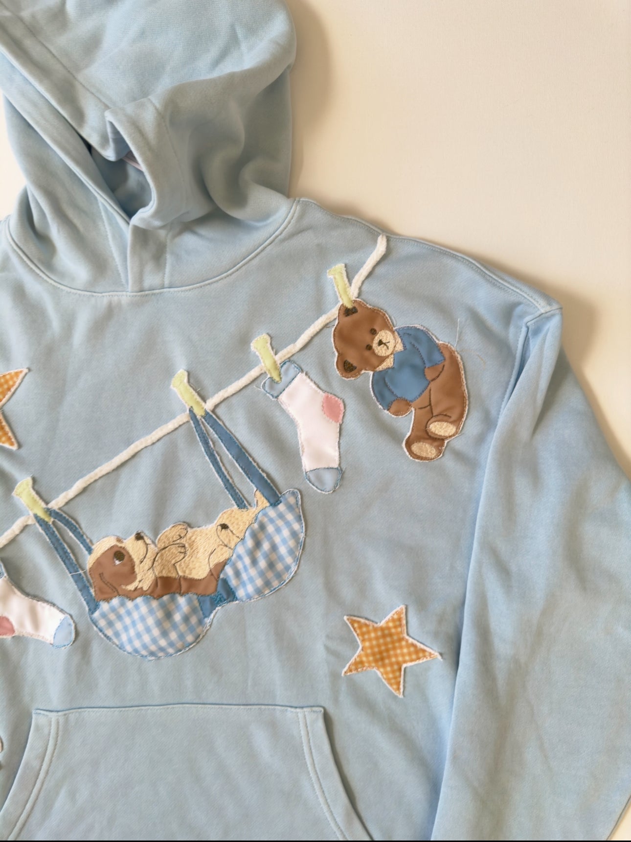 Doggie Clothespin Baby Blue Hoodie