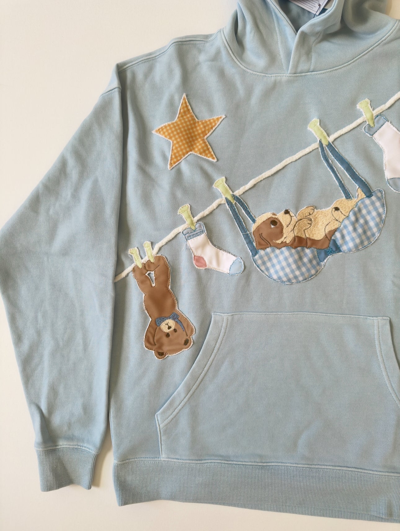 Doggie Clothespin Baby Blue Hoodie