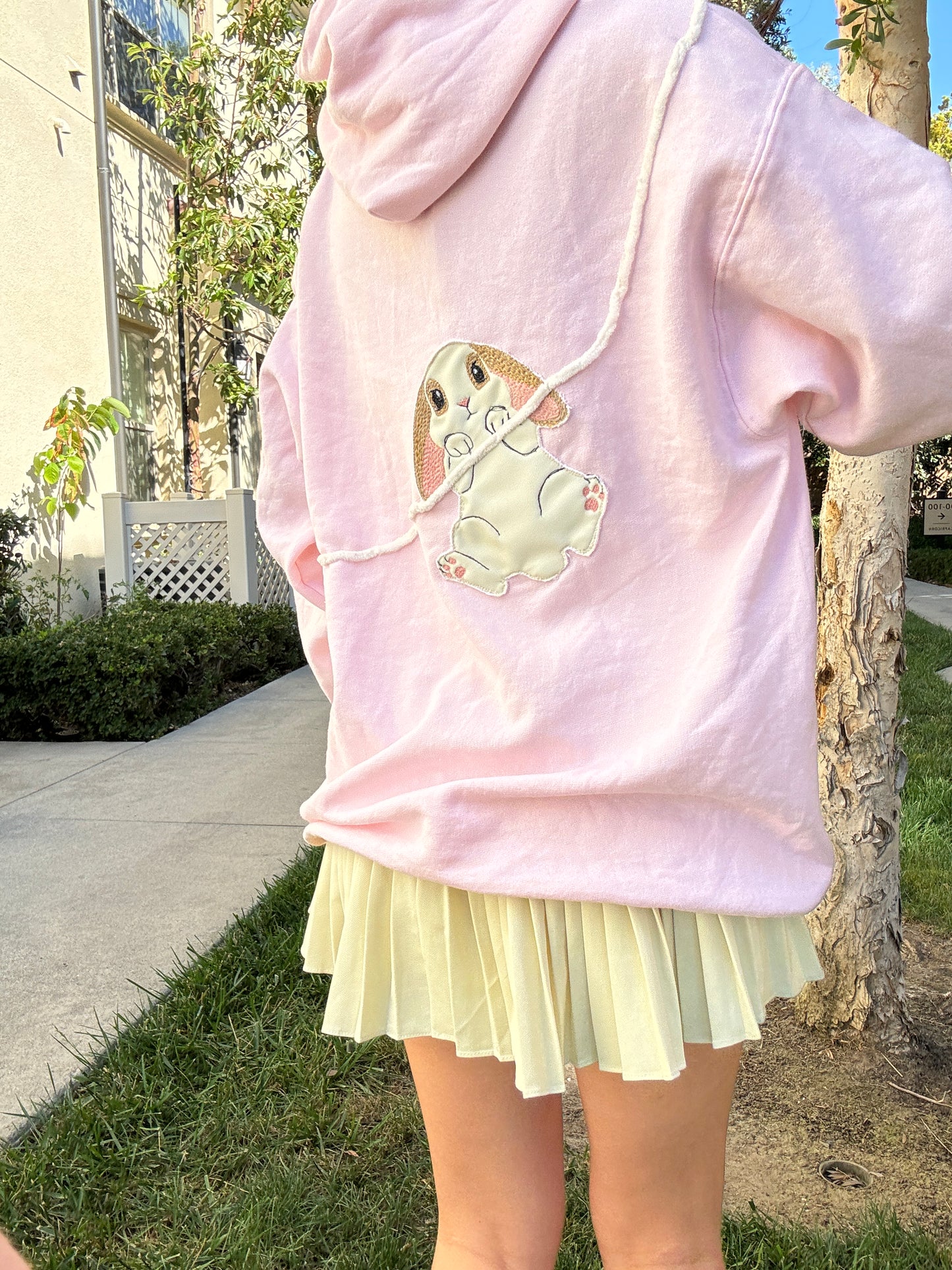 Bunny Clothespin Pink Hoodie
