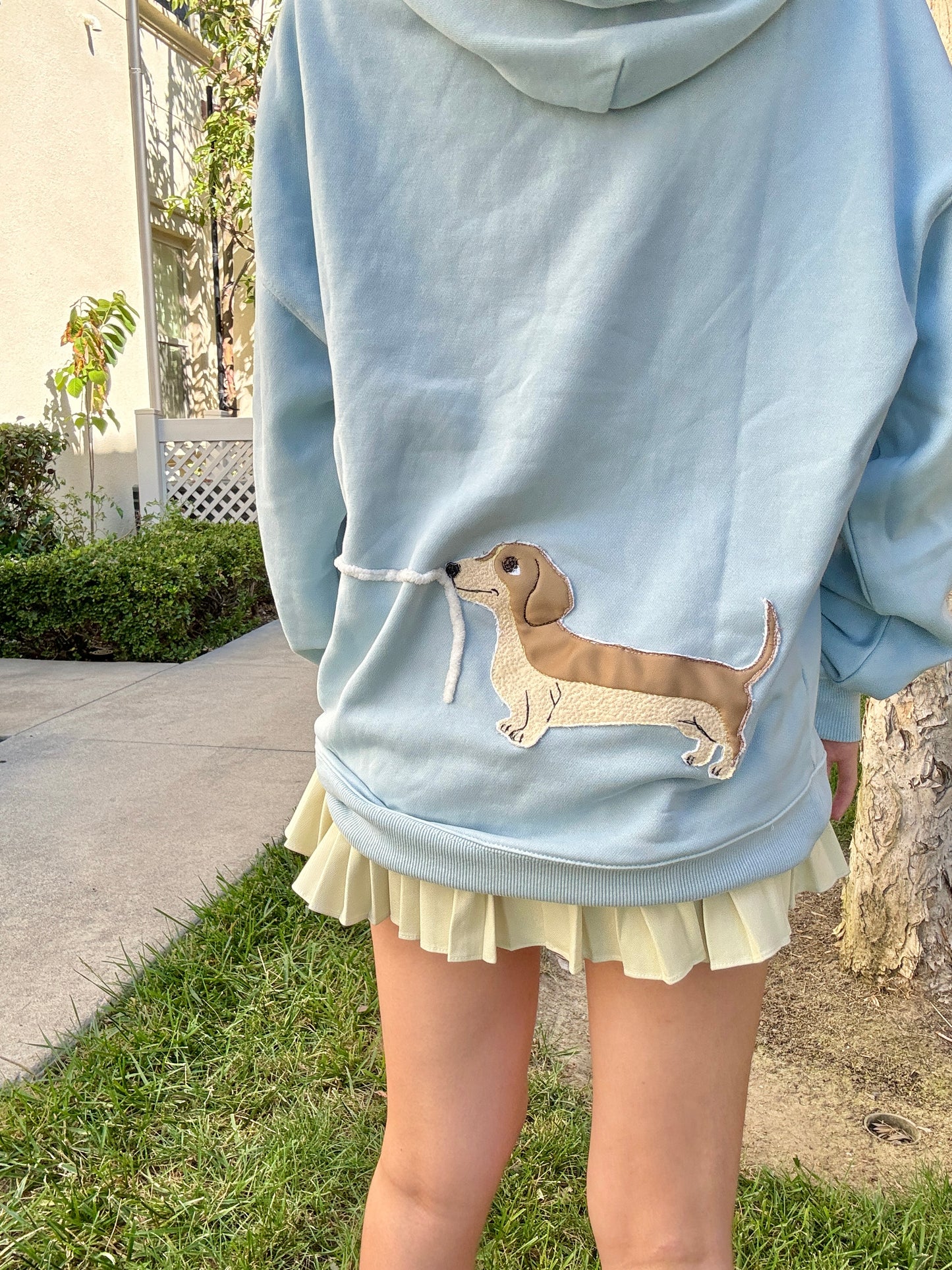 Doggie Clothespin Baby Blue Hoodie
