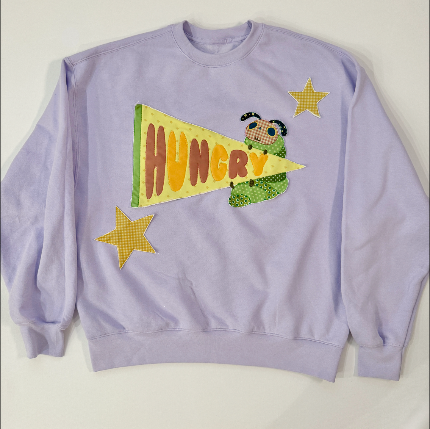 Lilac Caterpillar Pennant Crewneck