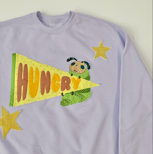 Lilac Caterpillar Pennant Crewneck
